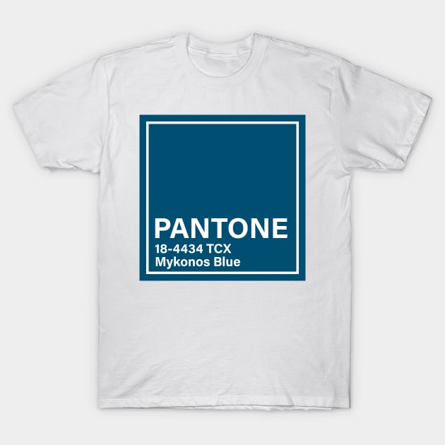 pantone 18-4434 TCX Mykonos Blue T-Shirt by princessmi-com